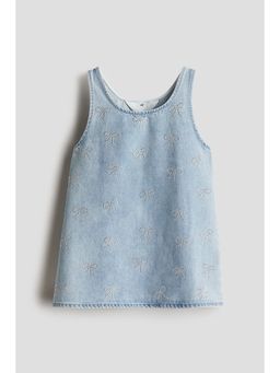 H&M - Girls Blue Embellished Denim Dress