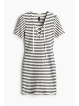 H&M - Women White Lacing-Detail Bodycon Dress