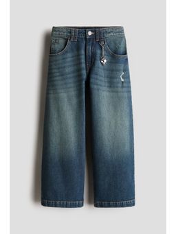 H&M - Girls Blue Baggy Wide Leg Jeans
