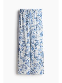 H&M - Women Blue Cra Pe Drawstring Trousers