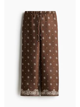 H&M - Women Brown Wide Drawstring Trousers