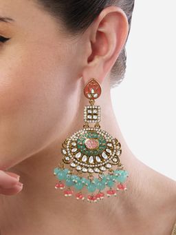 Zaveri Pearls - Multicolor Meenakari Clustered Beads Kundan Dangler Earring