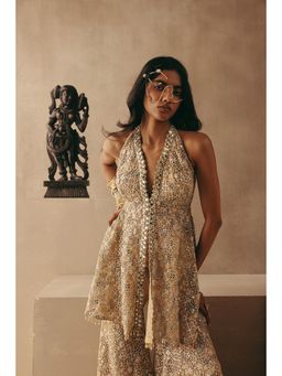 Twenty Nine - Mirrorwork Backless Peplum Top