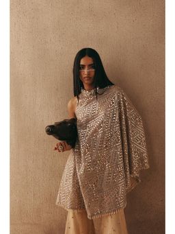 Twenty Nine - Mirrorwork Band Collar One Shoulder Dress Top