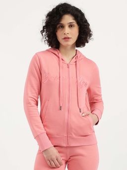 United Colors of Benetton - Hooded Neck Embroidered Front Open Pink Jacket