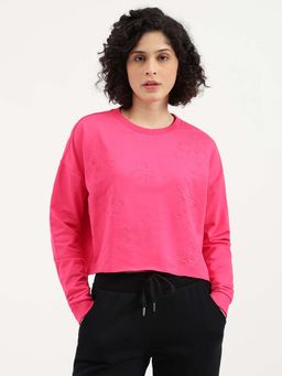 United Colors of Benetton - Round Neck Floral Applique Sweatshirt