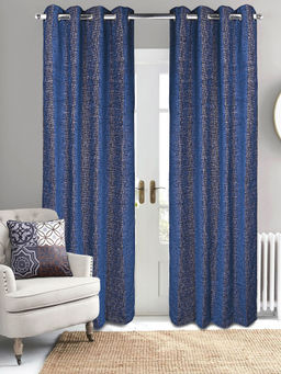 Saral Home - Saralhome Tic tac Chenille Blackout Door/ Long Door Curtains 2pc Blue