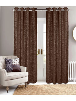 Saral Home - Saralhome Tic tac Chenille Blackout Door/ Long Door Curtains 2pc Brown