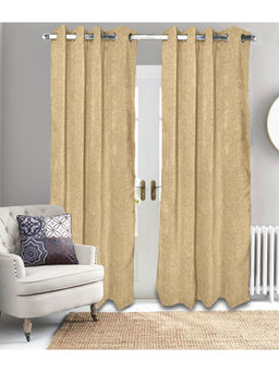 Saral Home - Saralhome Tic tac Chenille Blackout Door/ Long Door Curtains 2pc Gold