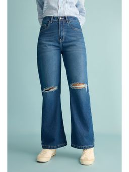 FREAKINS - Urban Edge Wide Distress Jeans