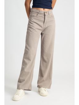 FREAKINS - Ash Grey Wide Leg Jeans