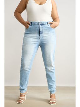 FREAKINS - Curve Skinny Fit Jeans-Ice Blue Wash