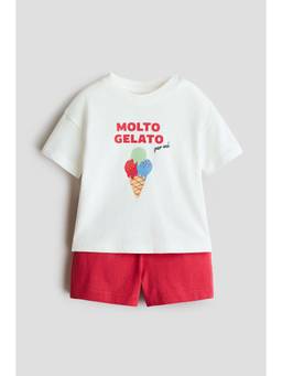 H&M - Boys Red 2-Piece Cotton Set