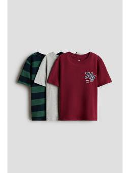 H&M - Boys Multi-Color 3-Pack Cotton T-Shirts