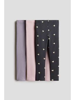 H&M - Girls Multi-Color 3-Pack Brushed-Inside Leggings