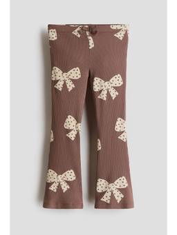 H&M - Girls Beige Flared Cotton Leggings
