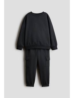 H&M - Boys Grey 2-Piece Brushed-Inside Sweatshirt Set