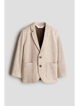 H&M - Boys Beige Linen-Blend Blazer