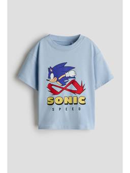 H&M - Boys Blue Printed Cotton T-Shirt