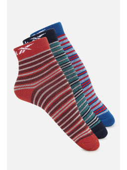 Reebok - Unisex Stripe Affair Ankle Socks - Multi-Color (Pack of 3)