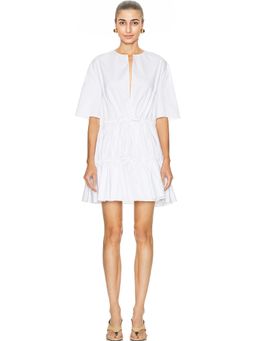 ALAIA - Short Sleeve Ruffle Dress