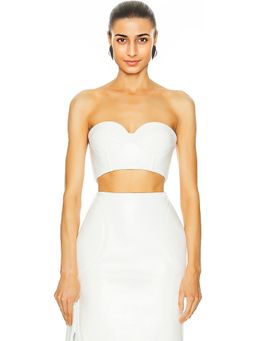 ALAIA - Leather Bustier Bra Top