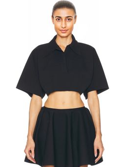 ALAIA - ALA A Crop Polo Top