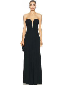 Atlein - Bustier Ruched Gown