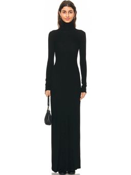 Enza Costa - Silk Rib Fluid Turtleneck Dress