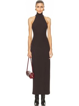 Enza Costa - Knit Halter Turtleneck Fluid Dress
