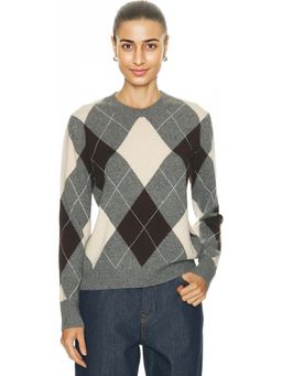 Enza Costa - Knit Cashmere Argyle Sweater