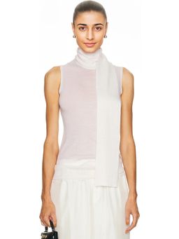 Enza Costa - Tissue Cashmere Sleeveless Scarf Sweater Top