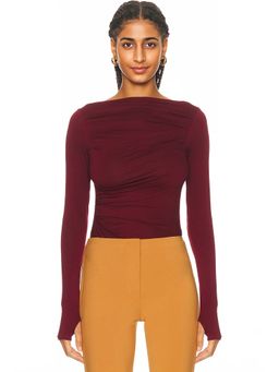 Enza Costa - Fluid Jersey Draped Boatneck Top