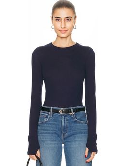 Enza Costa - Cashmere Easy Cuffed Crewneck Top