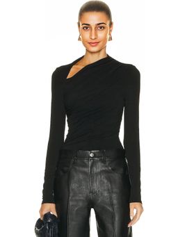 Enza Costa - Lurex Jersey Long Sleeve Slash Top