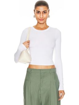 Enza Costa - Silk Knit Long Sleeve Tuck Top
