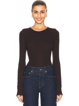 Enza Costa - Silk Knit Long Sleeve Crewneck Top