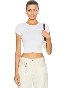 Enza Costa - Supima Baby Rib Cropped Tee