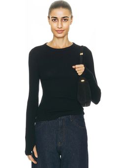 Enza Costa - Cashmere New Classic Long Sleeve Crewneck Top