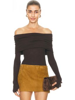 Enza Costa - Cashmere Long Sleeve Off Shoulder Top