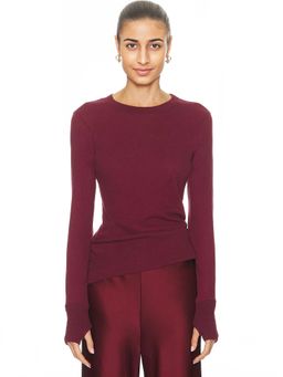 Enza Costa - Cashmere Easy Cuffed Crewneck Top