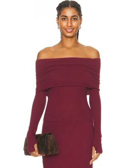 Enza Costa - Cashmere Long Sleeve Off Shoulder Top