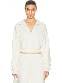 Eterne - Cropped Half Zip Sweatshirt