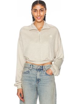 Eterne - Cropped Half Zip Sweatshirt