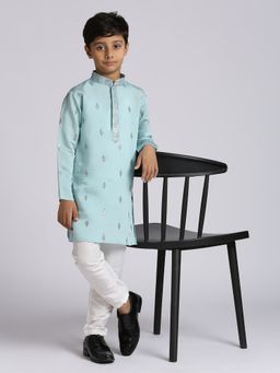 Kids Island - Traditional Blue Ethnic Kurta & Pyjama (Set of 2)