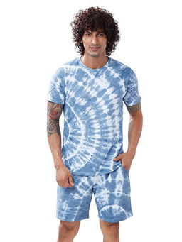 The Souled Store - Tie Dye - Light Blue Spiral Co-Ord Set for Men