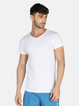 Puma - Stretch V Neck White Vest (Pack of 2)