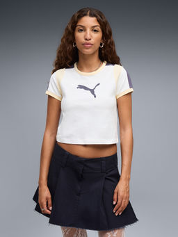 Puma - Graphic Ringer Womens Slim Fit Crop T-Shirt