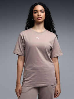 Puma - Womens Relaxed Fit Beige T-Shirt
