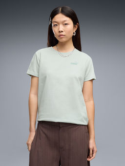 Puma - Essentials Womens Small Logo Green T-Shirt